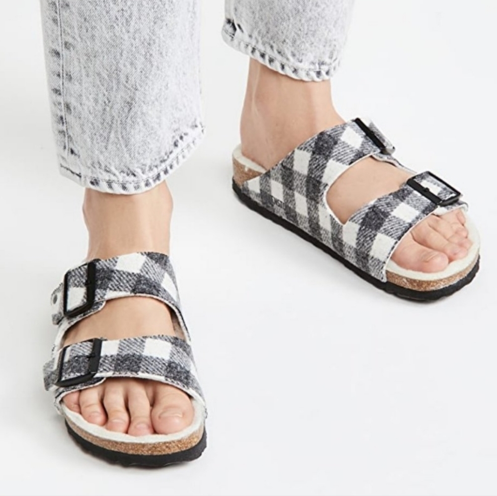 NEW Birkenstock Arizona Plaid Shearling